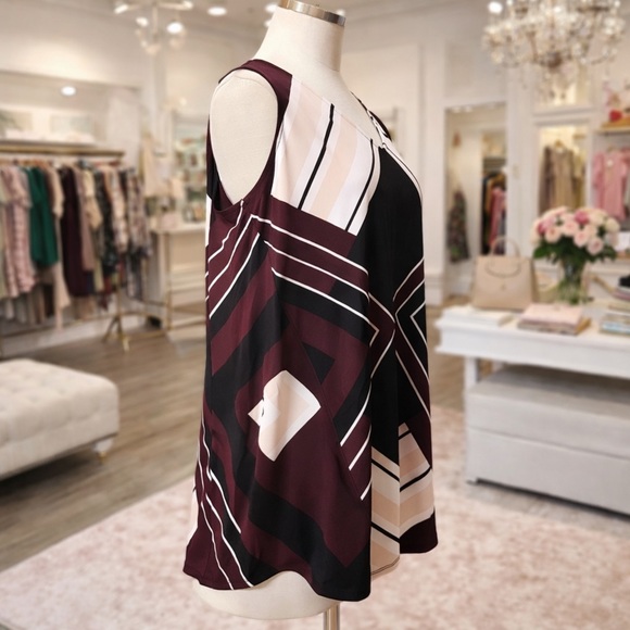 🏵ALFANI PRINTED HIGH LOW TOP - Picture 2 of 4